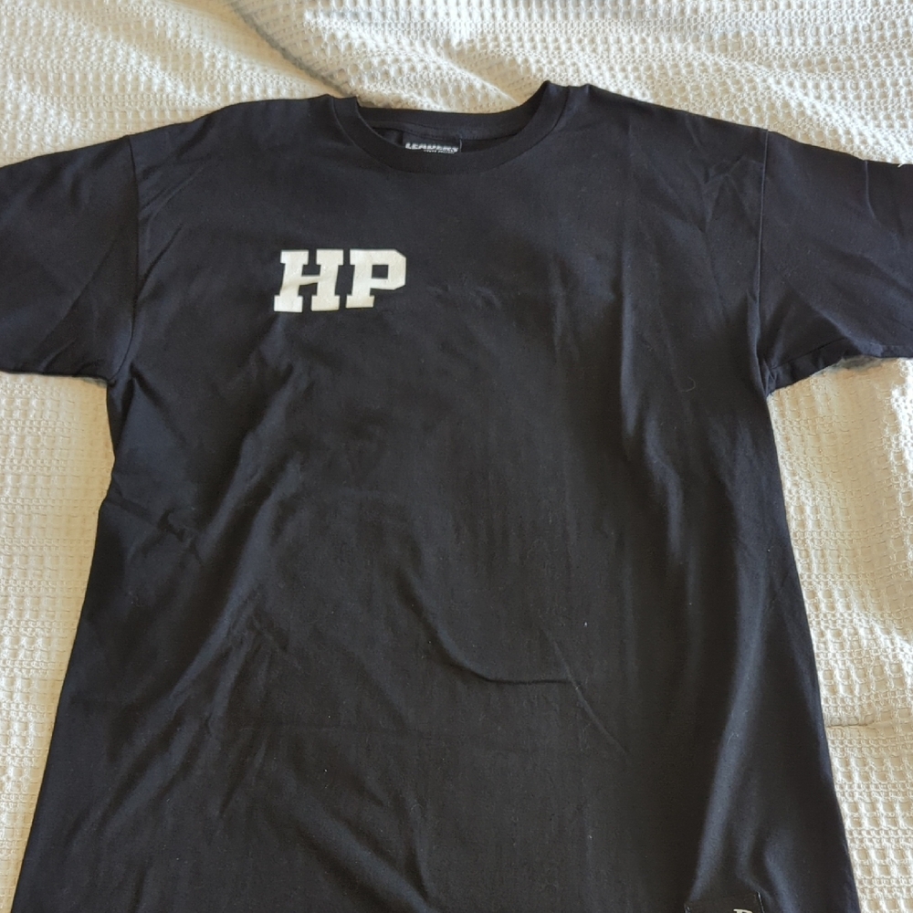 Leaders adult Black Tee with White HP Logo
